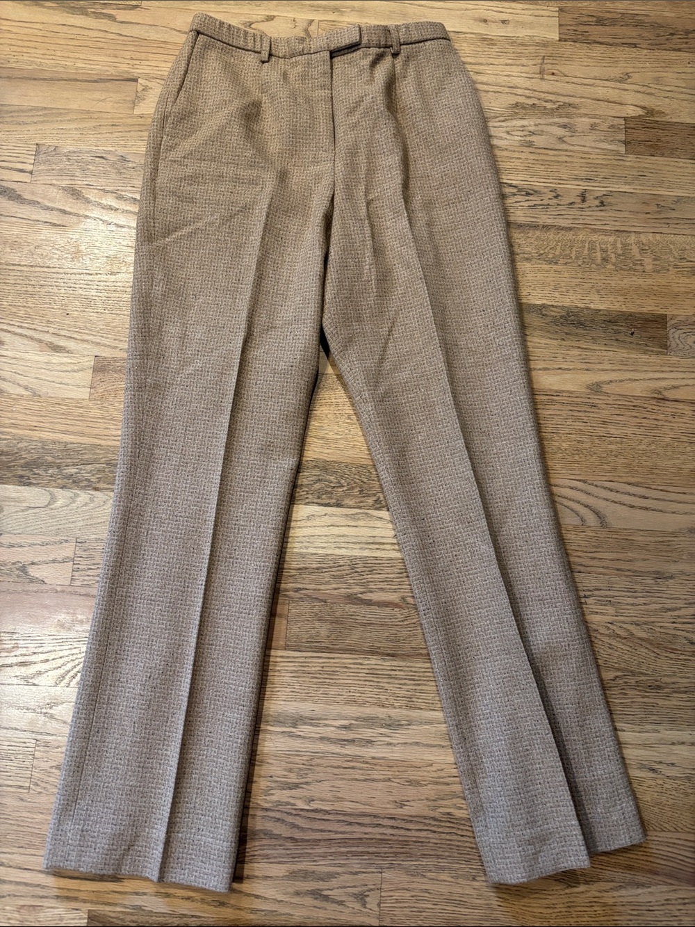 Vintage Pendleton Wool Silk Blend Trousers Tan/Beige Textured High Rise Sz 6